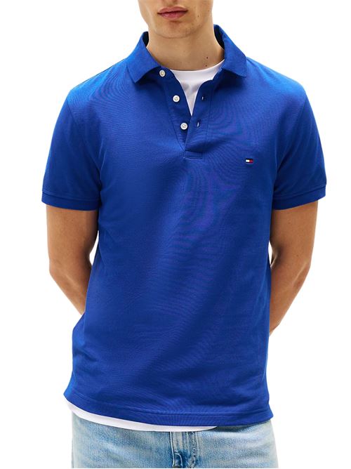 Polo uomo blu elettrico in cotone Tommy Hilfiger | MW0MW17771D03